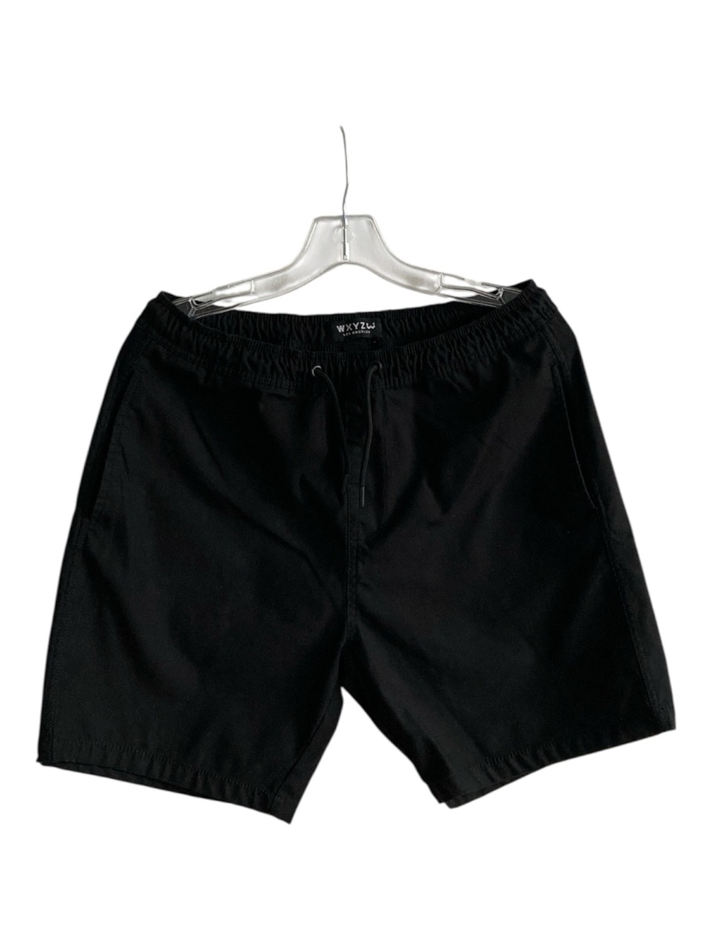 WXYZ M 80s Athleisure Streetwear Tactical Black Minimal Sleek Drawstring Shorts